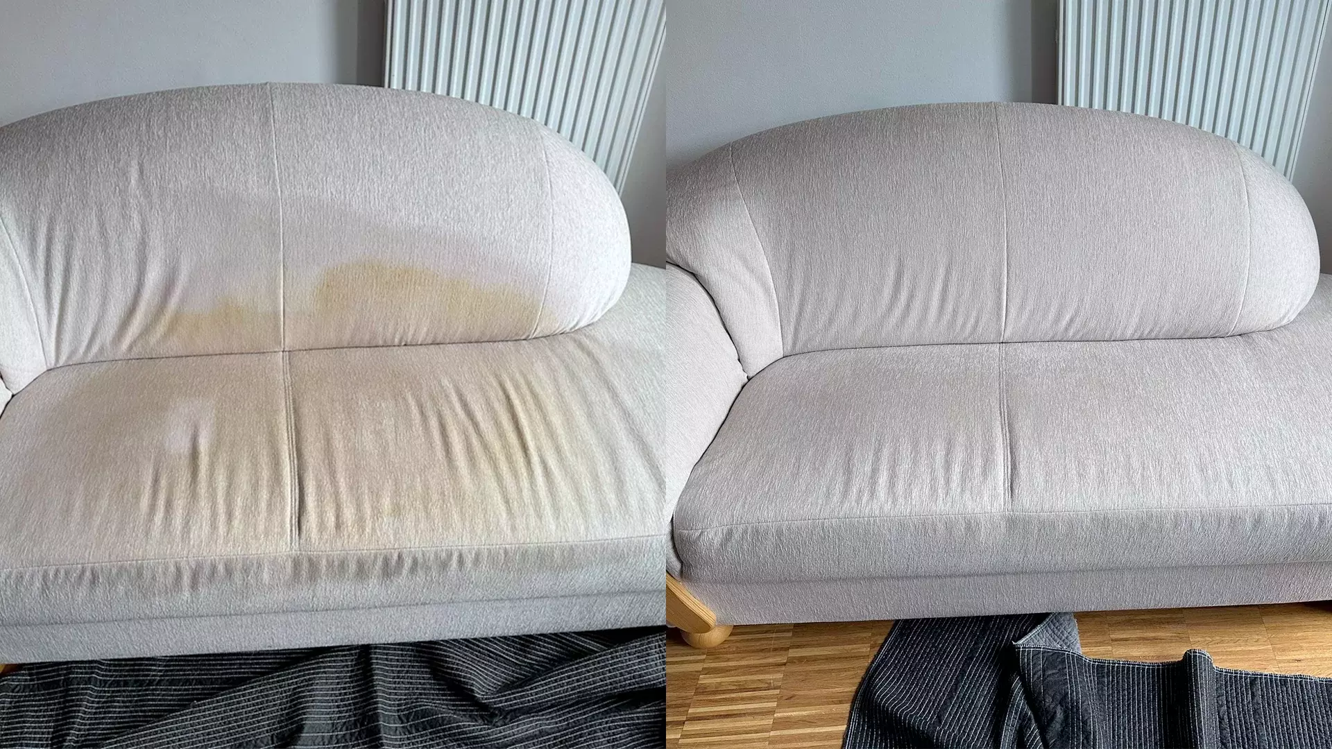 Couch vorher und nachher &ndash; Tiefenreinigung