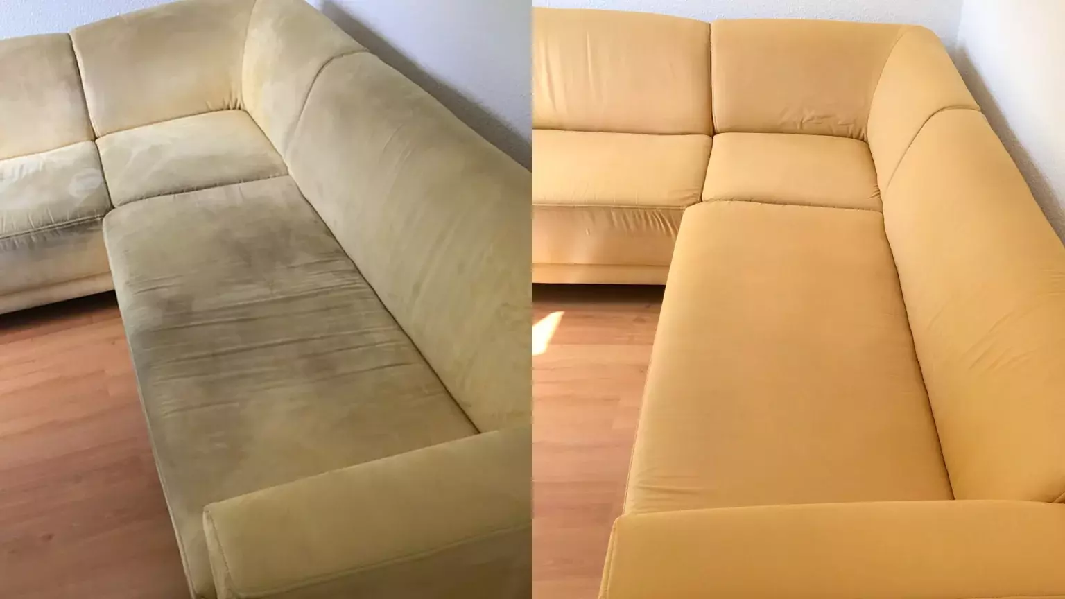 Sofa vorher und nachher &ndash; hartn&auml;ckige Flecken entfernt